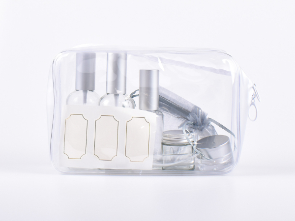 Reise-Set, Make-up Tasche, Beauty Case, Reisebeutel, transparent - 15-teilig