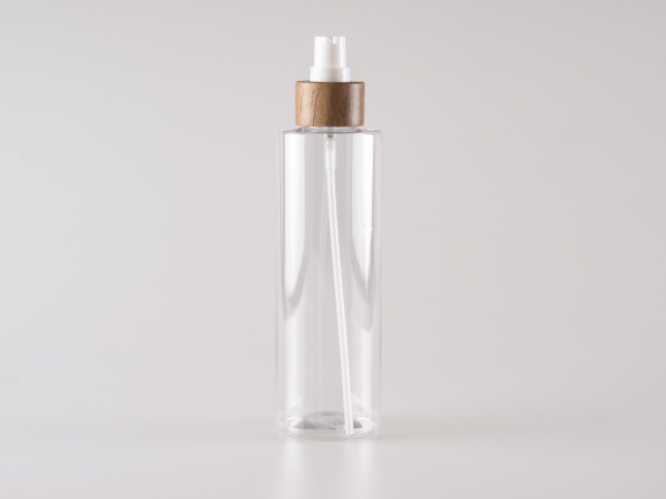 PET Flasche "Sharp" 250ml, mit Lotionspumpe Walnut