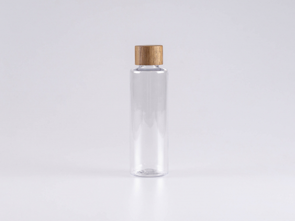 PET Flasche "Sharp" 150ml, mit Deckel Walnut