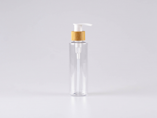 PET Flasche "Sharp" 150ml, mit Dispenser Bambus