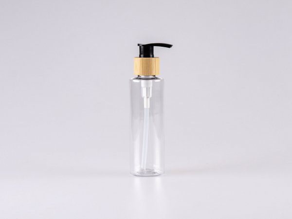 PET Flasche "Sharp" 150ml, mit Dispenser Bambus
