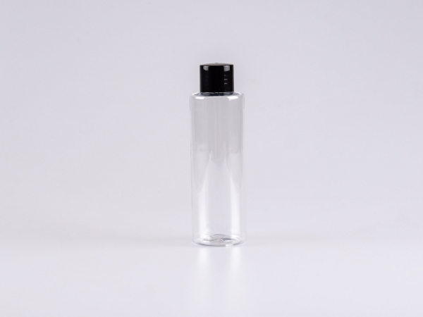 PET Flasche "Sharp" 150ml, mit Tropfmontur weiss/schwarz