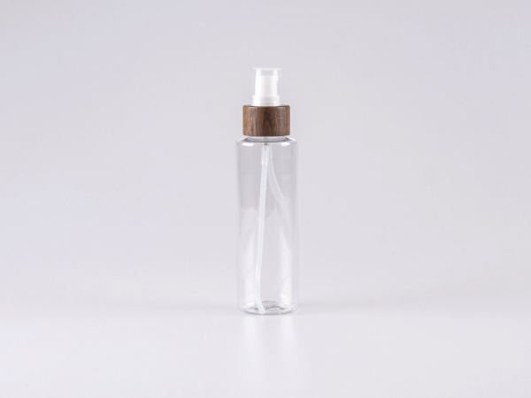 PET Flasche "Sharp" 150ml, mit Lotionspumpe Walnut