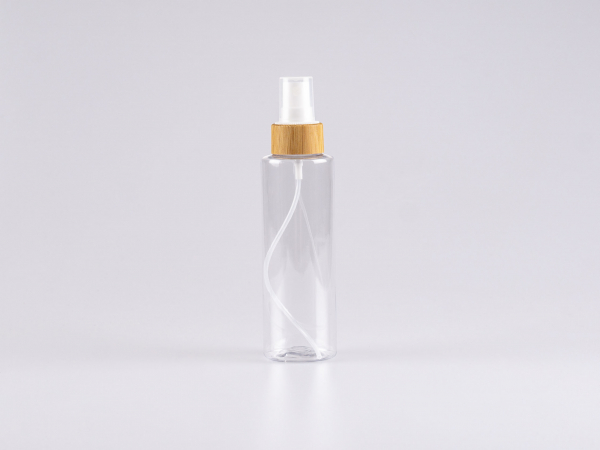 PET Flasche "Sharp" 150ml, mit Zerstäuber Bambus
