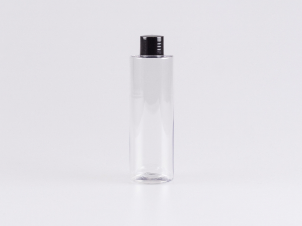 PET Flasche "Sharp" 250ml, mit Schraubverschluss weiss/schwarz