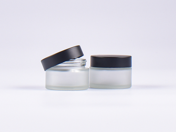 Glasdose säuremattiert, 30ml, mit Deckel schwarz