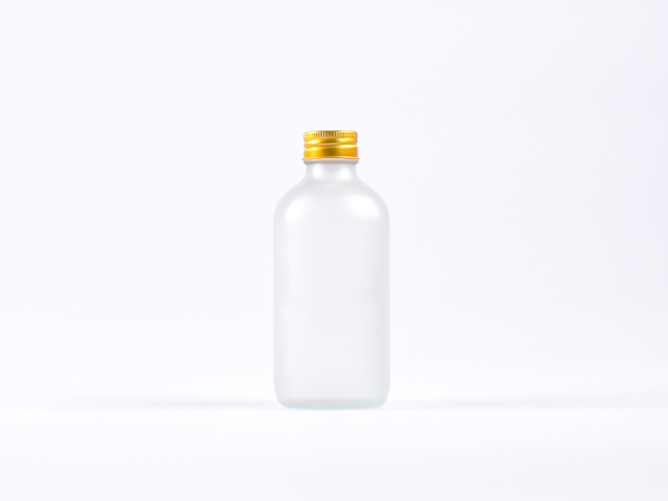 Glasflasche säuremattiert, 250ml, mit Schraubverschluss Aluminium