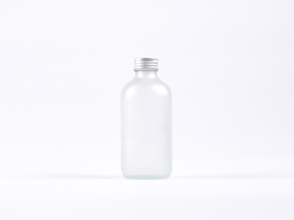 Glasflasche säuremattiert, 250ml, mit Schraubverschluss Aluminium