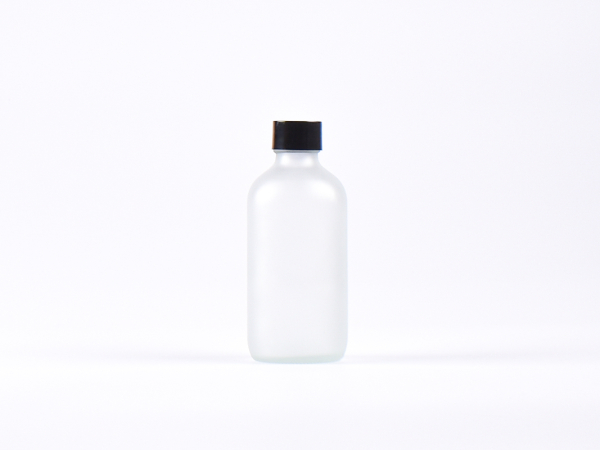 Glasflasche säuremattiert, 250ml, mit Schraubverschluss schwarz