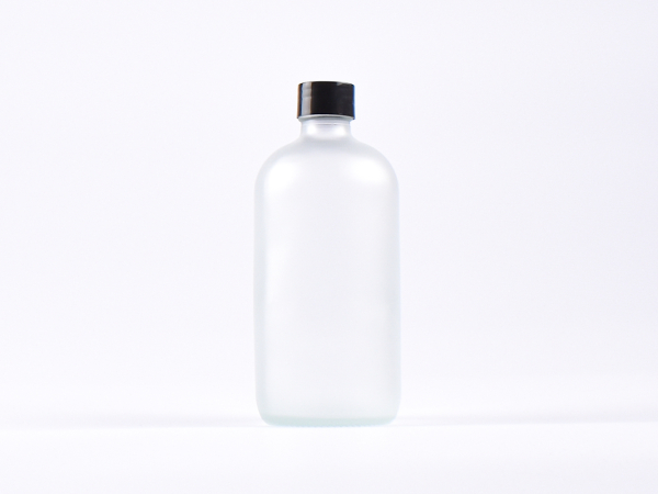 Glasflasche säuremattiert, 500ml, mit Schraubverschluss schwarz
