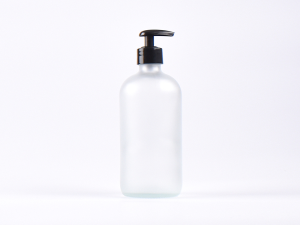 Glasflasche säuremattiert, 500ml, mit Dispenser schwarz