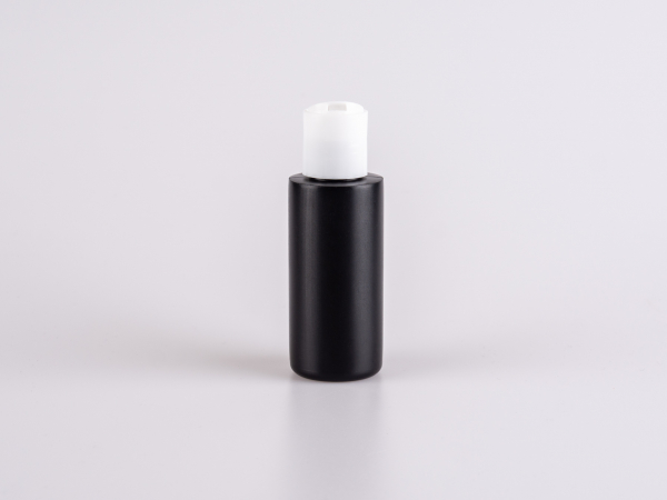 Flasche "Tara" 100ml, matt-schwarz, mit FlipTop/DiscTop weiss
