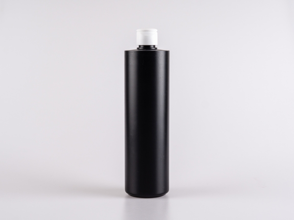 Flasche "Tara" 500ml, matt-schwarz, mit FlipTop/DiscTop weiss