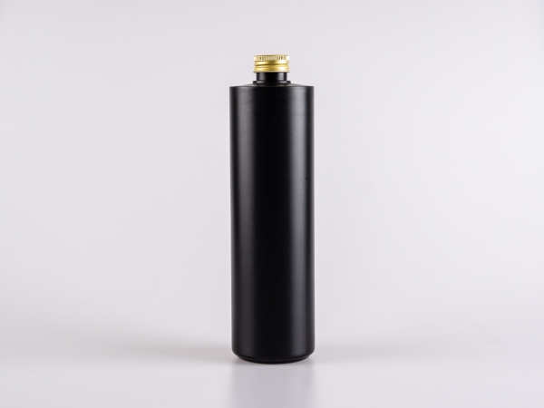 Flasche "Tara" 450ml, matt-schwarz, mit Aluminiumdeckel
