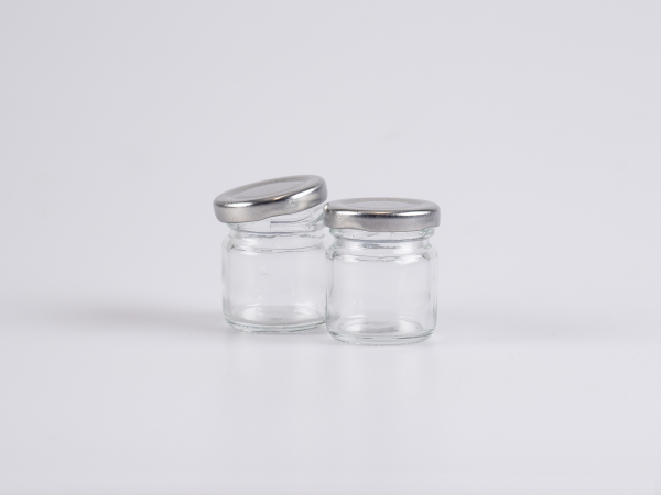 Vorratsglas, 50ml, mit Aluminiumdeckel in 5 Farben