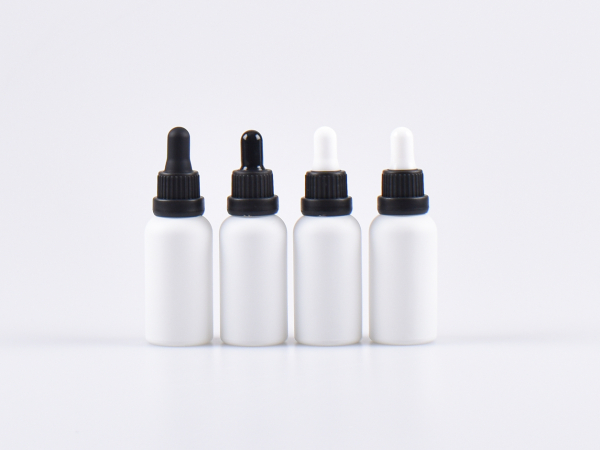 Weissglasflasche 30ml, mit Pipette OV schwarz