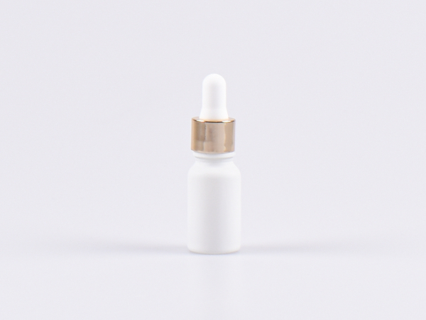 Weissglasflasche 10ml, mit Pipette gold