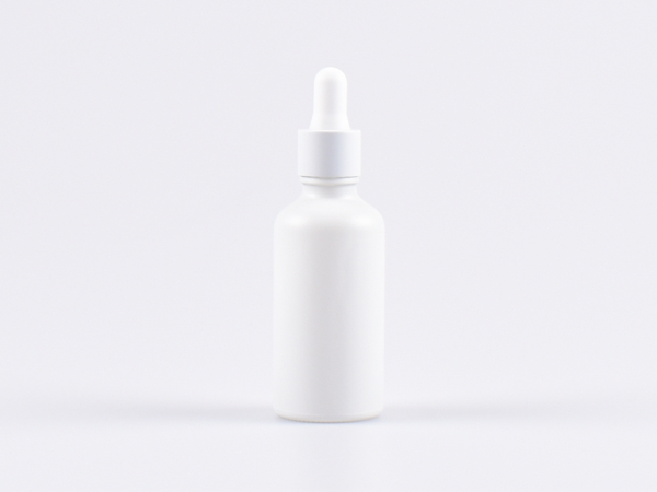 Weissglasflasche 50ml, mit Pipette weiss