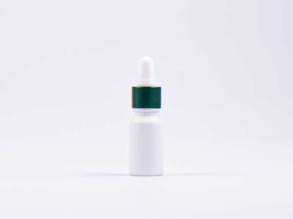 Weissglasflasche 10ml, mit Pipette grün-matt