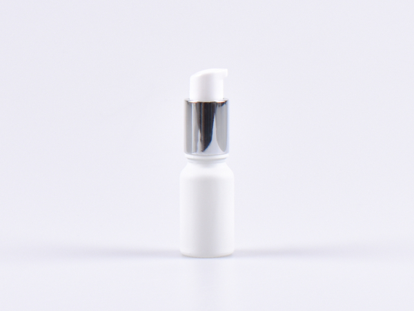 Weissglasflasche 10ml, mit Lotionspumpe Aluminium, 4 Color