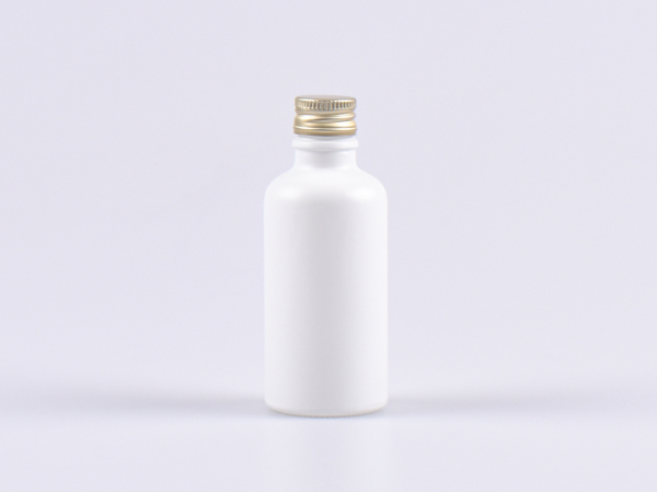 weiss-glasflasche-matt-alu-deckel-silber-gold