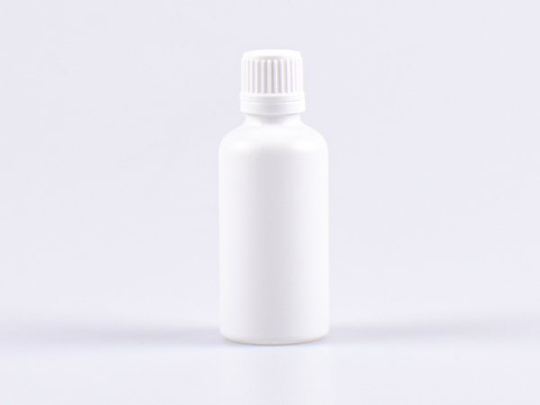 glasflasche-weiss-matt-tropfmontur
