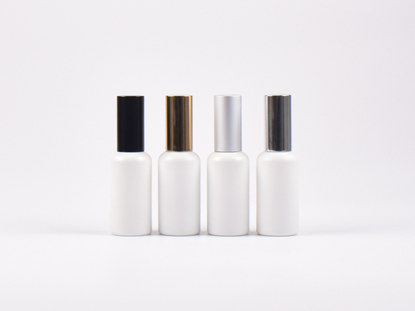 Weissglasflasche 100ml, mit Lotionspumpe Aluminium, 4 Color