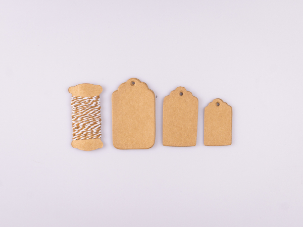 Geschenklabel Papier "Color", 15er Set - nature