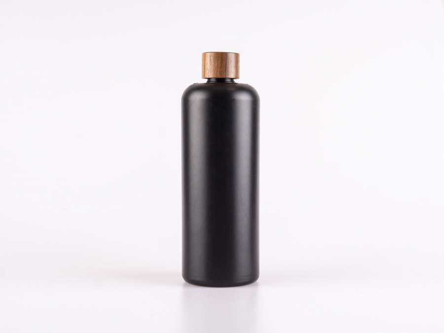 Flasche "Ben" 500ml, mit Deckel Walnut