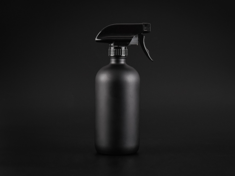 Schwarzglasflasche 500ml, mit Triggerspray