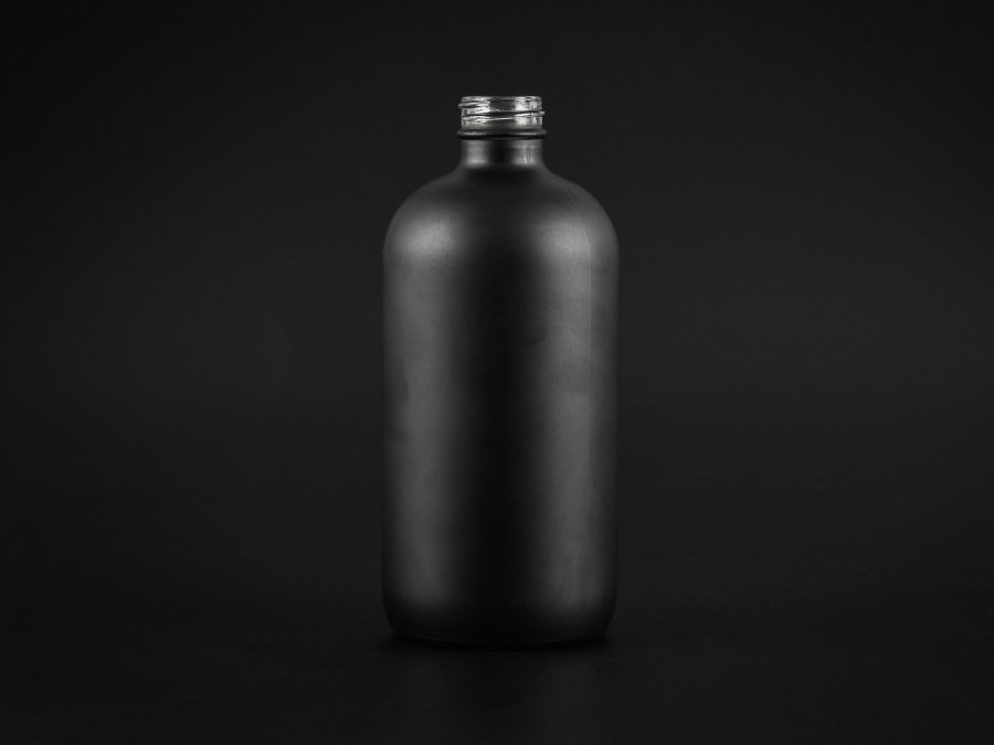 Schwarzglasflasche 480ml, ohne Montur