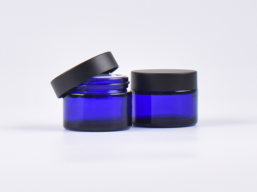 50g-blauglasdose-deckel-schwarz-glasdosen