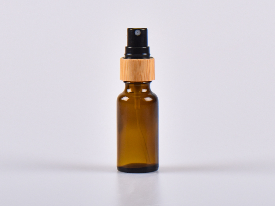 Braunglasflasche 20ml, mit Zerstäuber Bambus