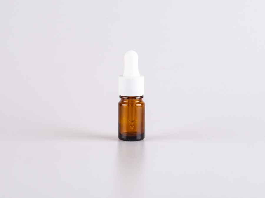 Braunglasflasche 5ml, mit Pipette weiss