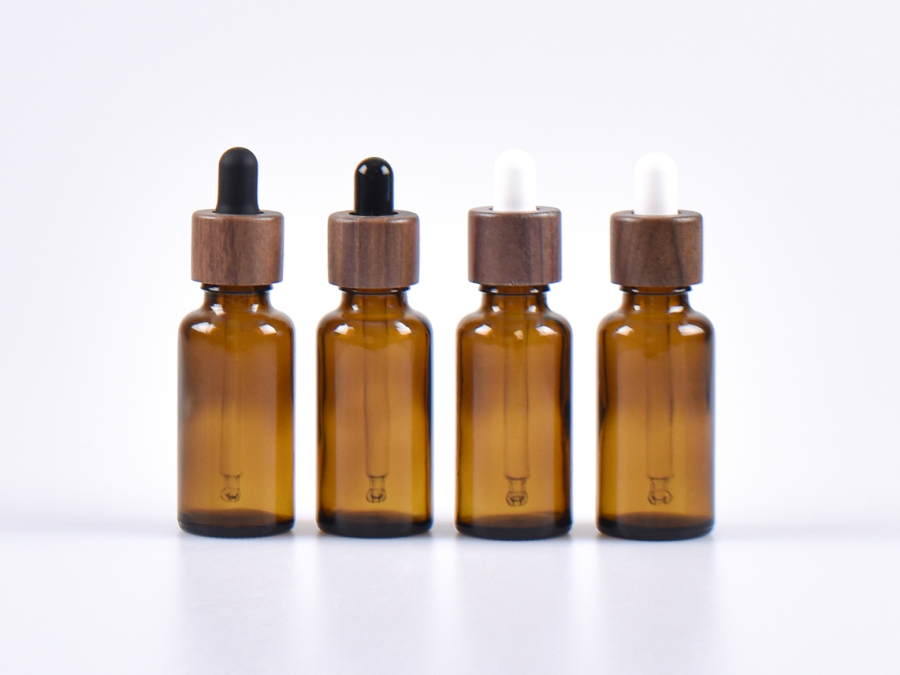 Braunglasflasche 50ml, mit Pipette Walnut