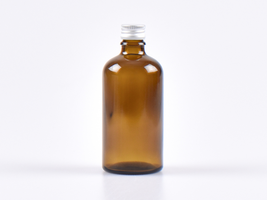 Braunglasflasche 100ml, mit Aludeckel