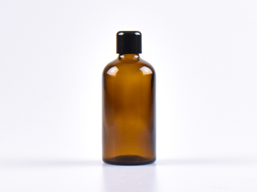 Braunglasflasche 100ml, mit Tropfmontur schwarz