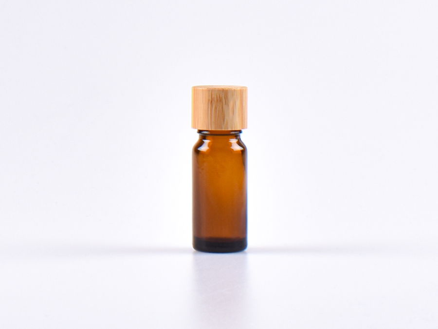 Braunglasflasche 10ml, mit Schraubverschluss Bambus