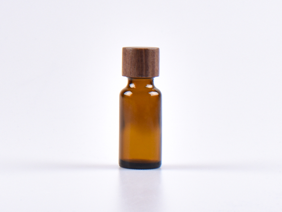 Braunglasflasche 20ml, mit Schraubverschluss Walnut