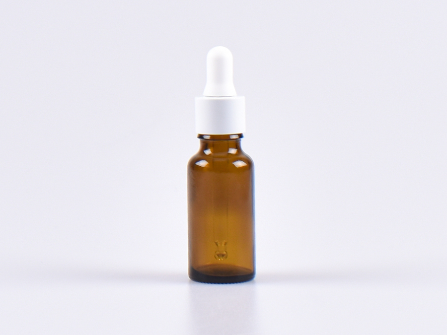 Braunglasflasche 20ml, mit Pipette weiss