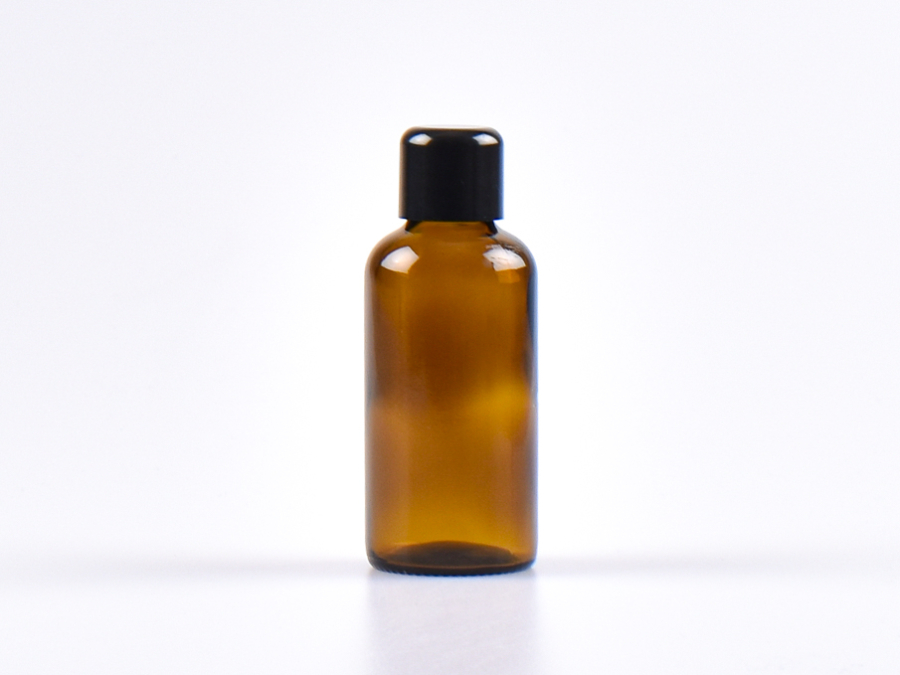 Braunglasflasche 50ml, mit Tropfmontur schwarz