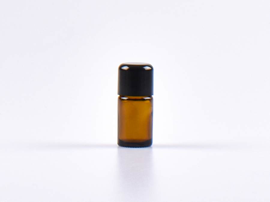 Braunglasflasche 5ml, mit Schraubverschluss schwarz