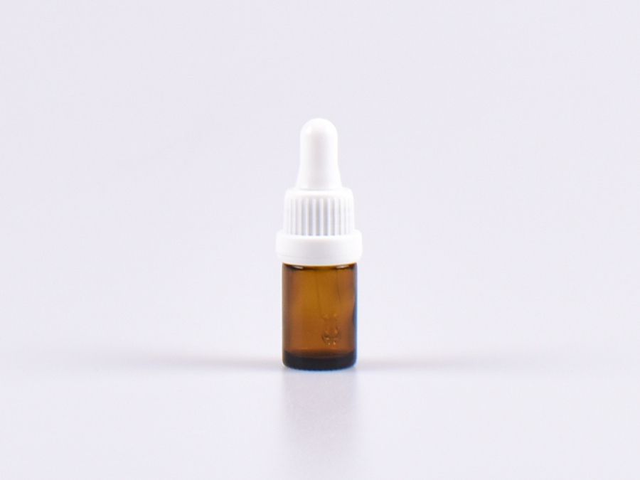 Braunglasflasche 5ml, mit Pipette OV weiss