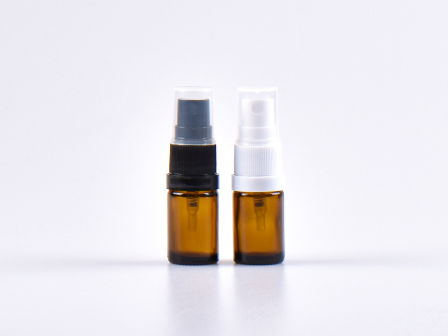 Braunglasflasche 5ml, mit Zerstäuber Kunststoff