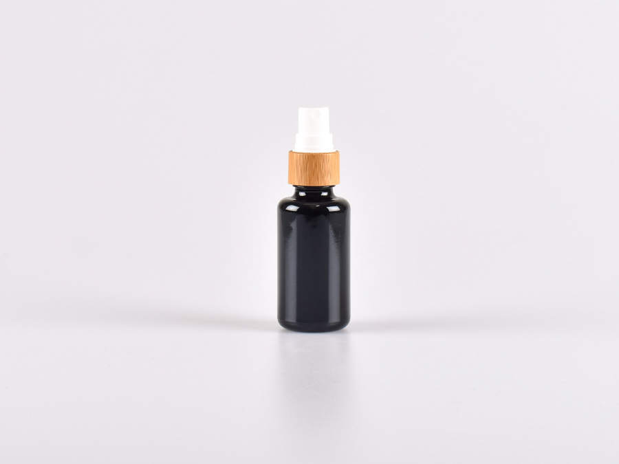 MIRON Violettglasflasche 30ml, mit Zerstäuber Bambus