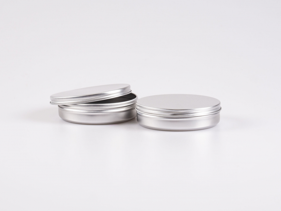 Aluminiumdose 150 ml – Silber, flache Form