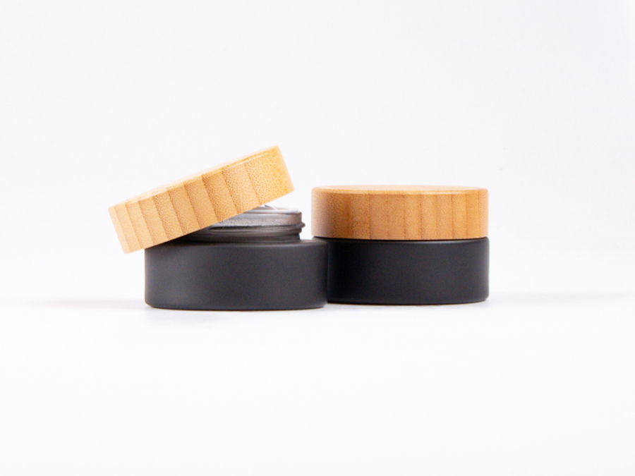 Kosmetikdose Bambus 30 ml - Schwarz matt