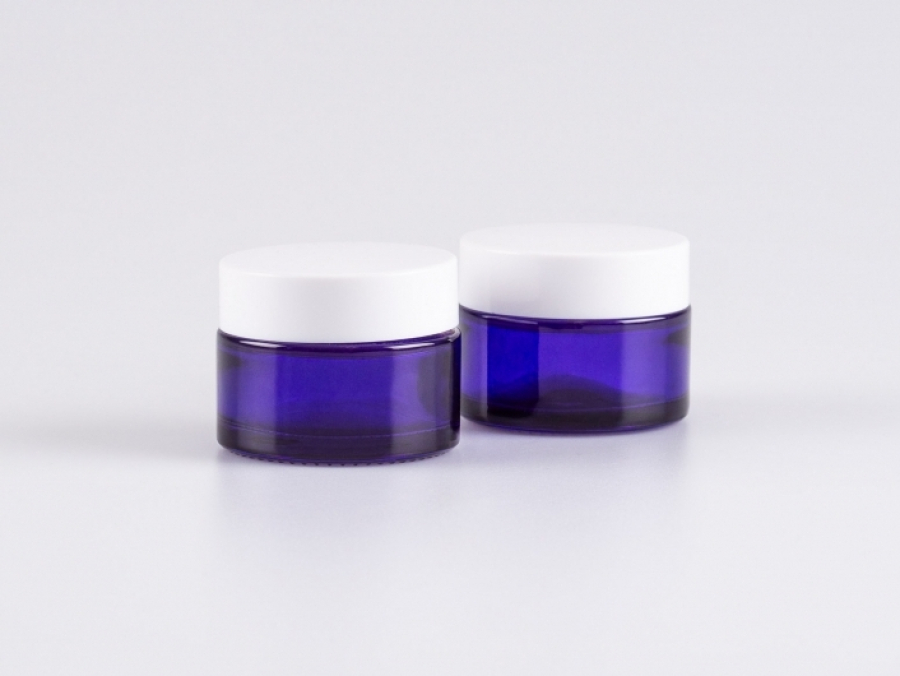 Blauglasdose 30 ml – Deckel Weiss