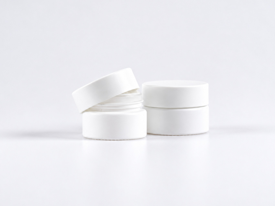 Weissglasdose 7 ml  – Deckel Weiss