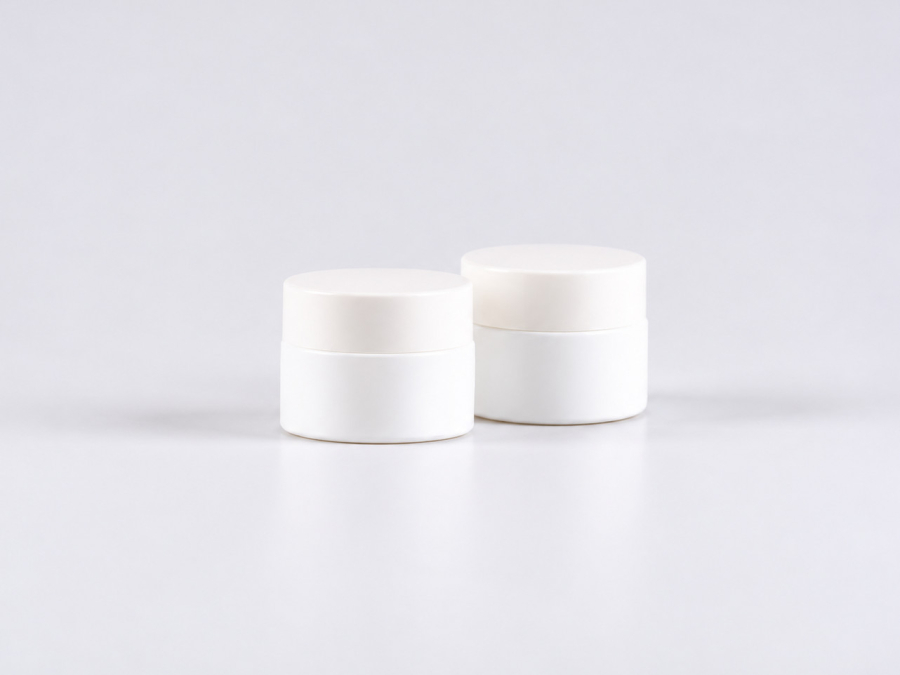 Weissglasdose 15 ml – Deckel Weiss